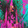 stilisierte Farbfläche mit einer Pinseltextur bestehend aus Cyan, Magenta, Orange & Grau Tönen