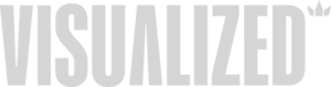 visualized.studio Logo in einem hellen Grauton
